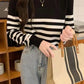 Long Sleeve Retro Striped Slim Sweater