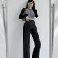 Cross Waist Wide Leg Long Jeans Pants