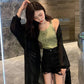 Long Chiffon Transparent Blouse Shirts