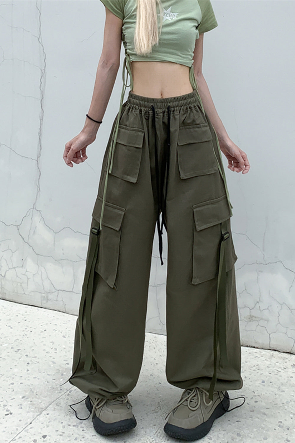 High Waist Wide Leg Cargo Pants