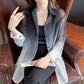 Long Sleeve Gradient Colors Transparent Blouse Shirts