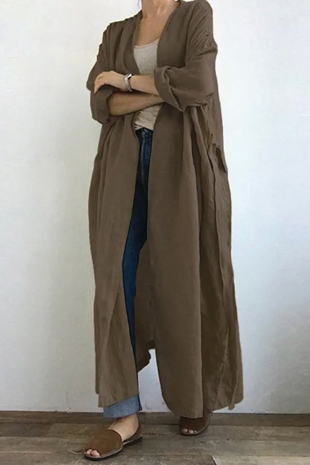 Long Sleeve Long Cotton Outer Cardigan