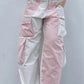 Two Colors Patchwork Corduroy Long Pants