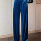 High Waist Long Office Velvet Pants