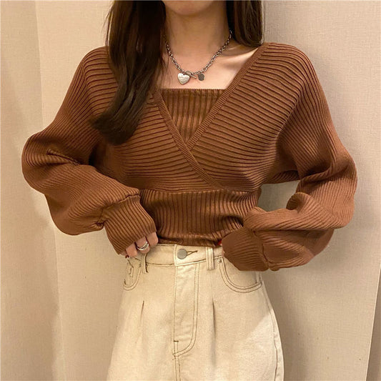 Long Sleeve Casual Knitted Solid Sweater