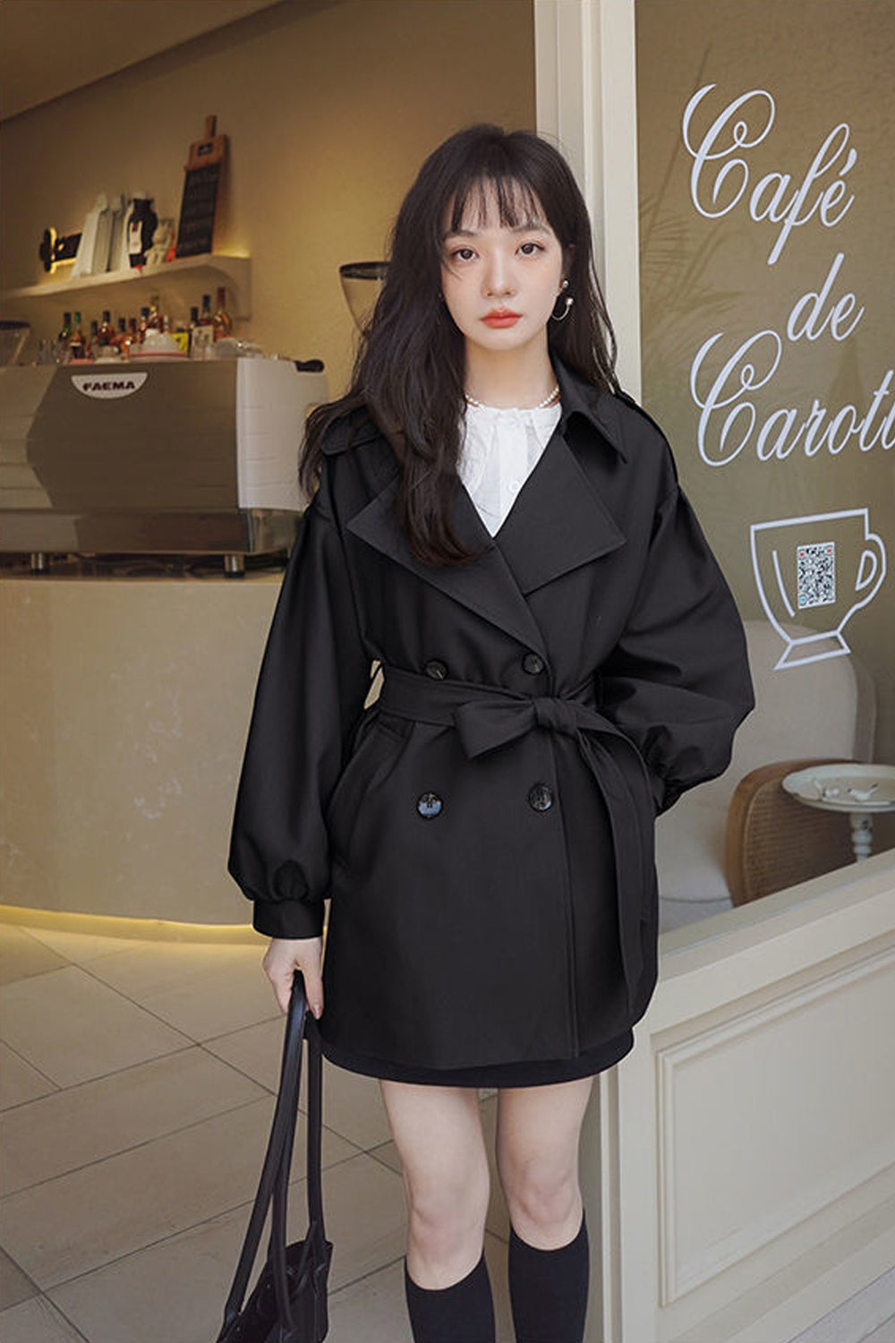 Loose Lantern Sleeve Windbreaker Coat