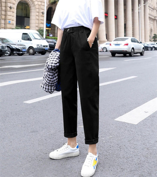 High Waist Ankle Length Long Slim Pants