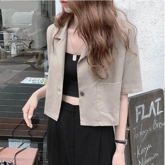 Short Sleeve Elegant Office Blazer