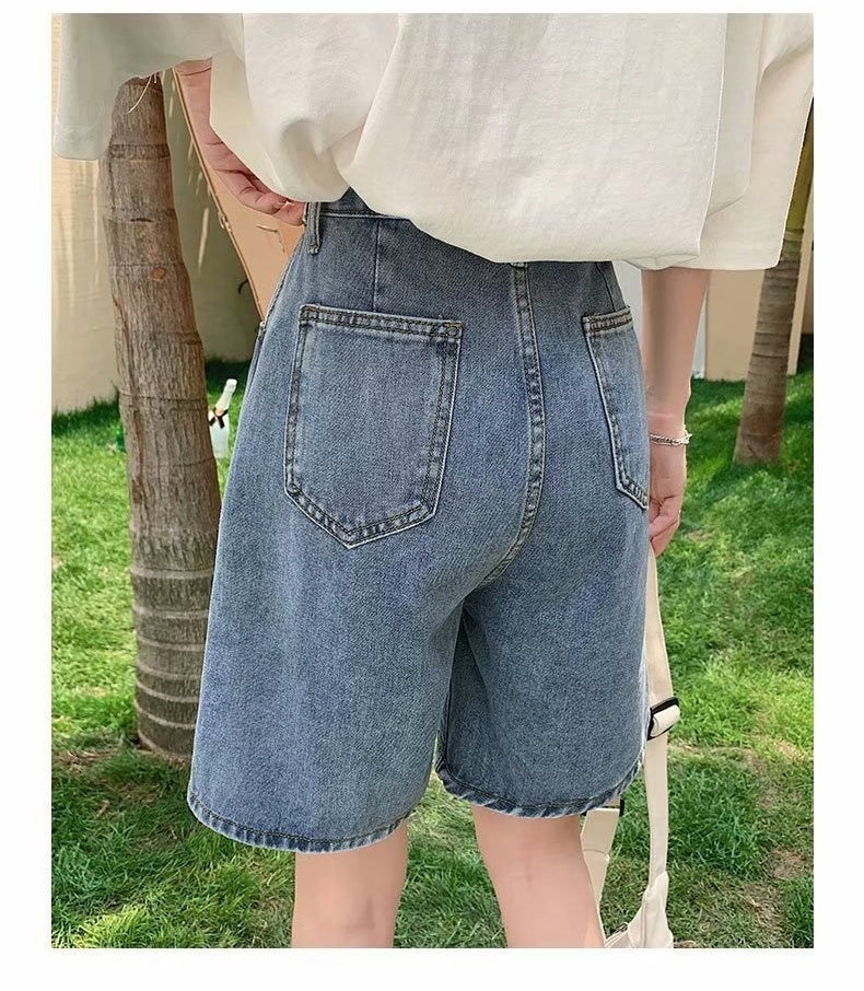 High Waist Loose Denim Shorts Jeans