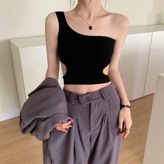 Sexy One Shoulder Camisole Crop Tops