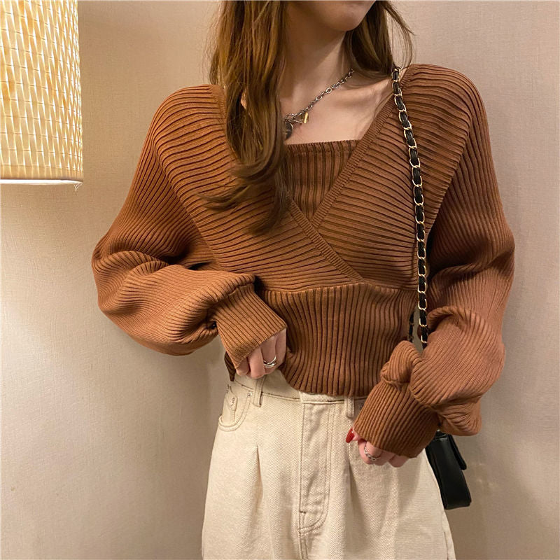 Long Sleeve Casual Knitted Solid Sweater