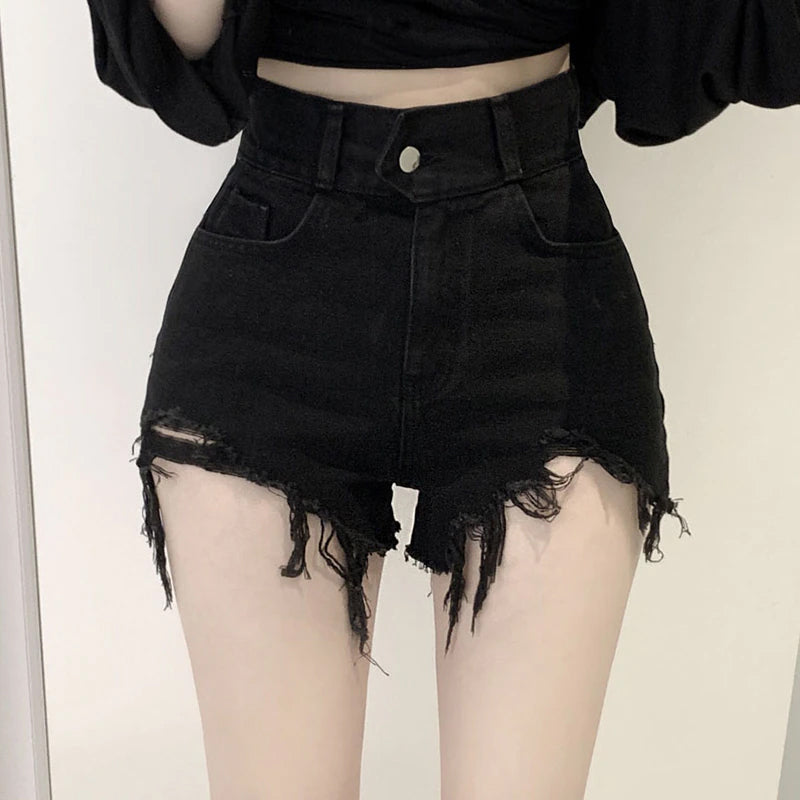 High Waist Sexy Ripped Shorts Jeans