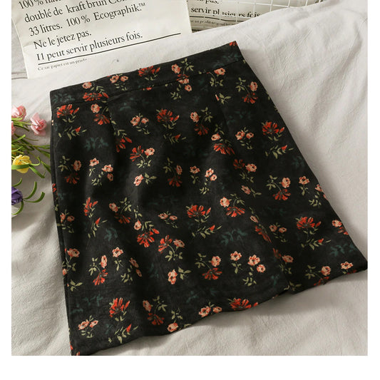 High Waist Floral Pattern Mini Skirts