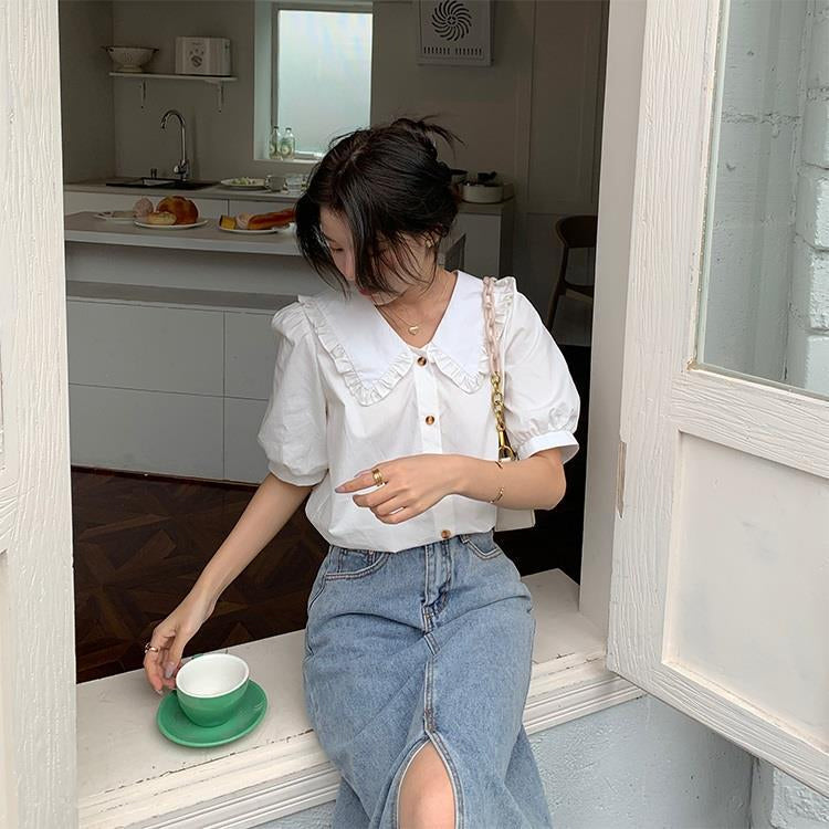 Retro Peter Pan Collar Blouse Shirts