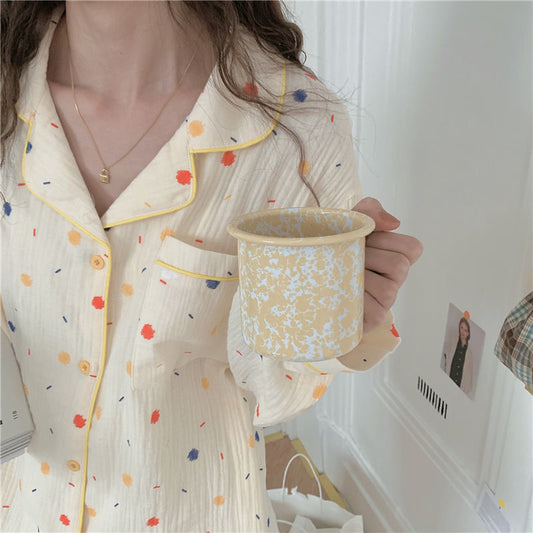 Colorful Dots Pattern Sleepwear Pajamas Set