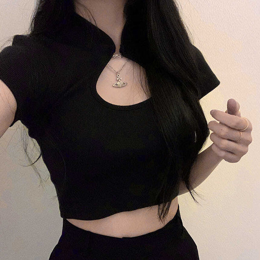 Sexy Hanging Neck Hollow Out Crop Tops