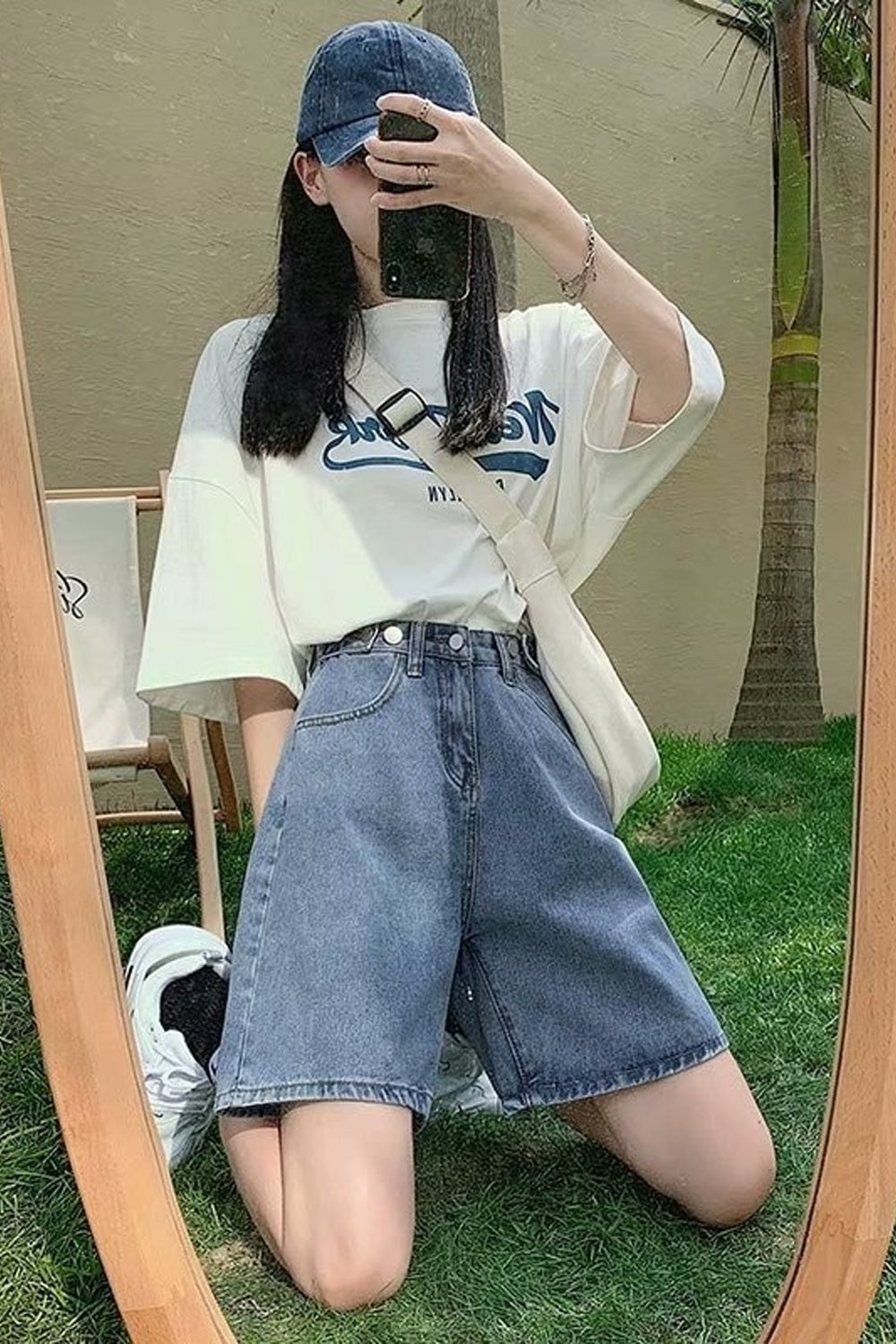 High Waist Loose Denim Shorts Jeans