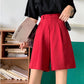 Loose Solid Colors Elegant Office Shorts