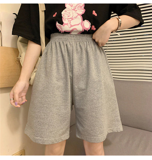 Simple Elastic Waist Shorts Pants